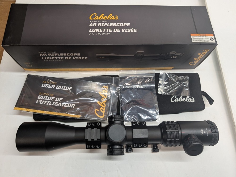 Cabela's 30mm Riflescope 3-12x44 for .308 Rifle Scope w/ Cantilever Mount