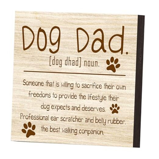 Wooden Cat Dad Sign - Unique Gift for Men, Birthday or Christmas Home Decor