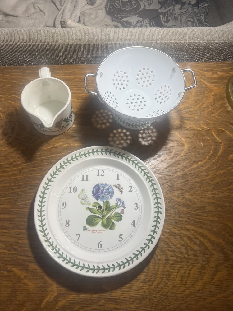 Portmeirion Botanic Garden Set of 3 Clock Plate No Clock Small Piture Colander