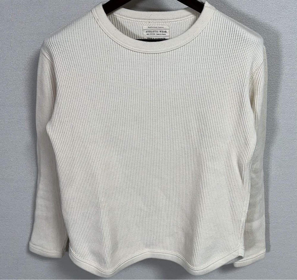 Full Count Heavyweight Waffle Long Sleeve T-Shirt in Natural Cream Size 36 Pre-Owned Japan-image