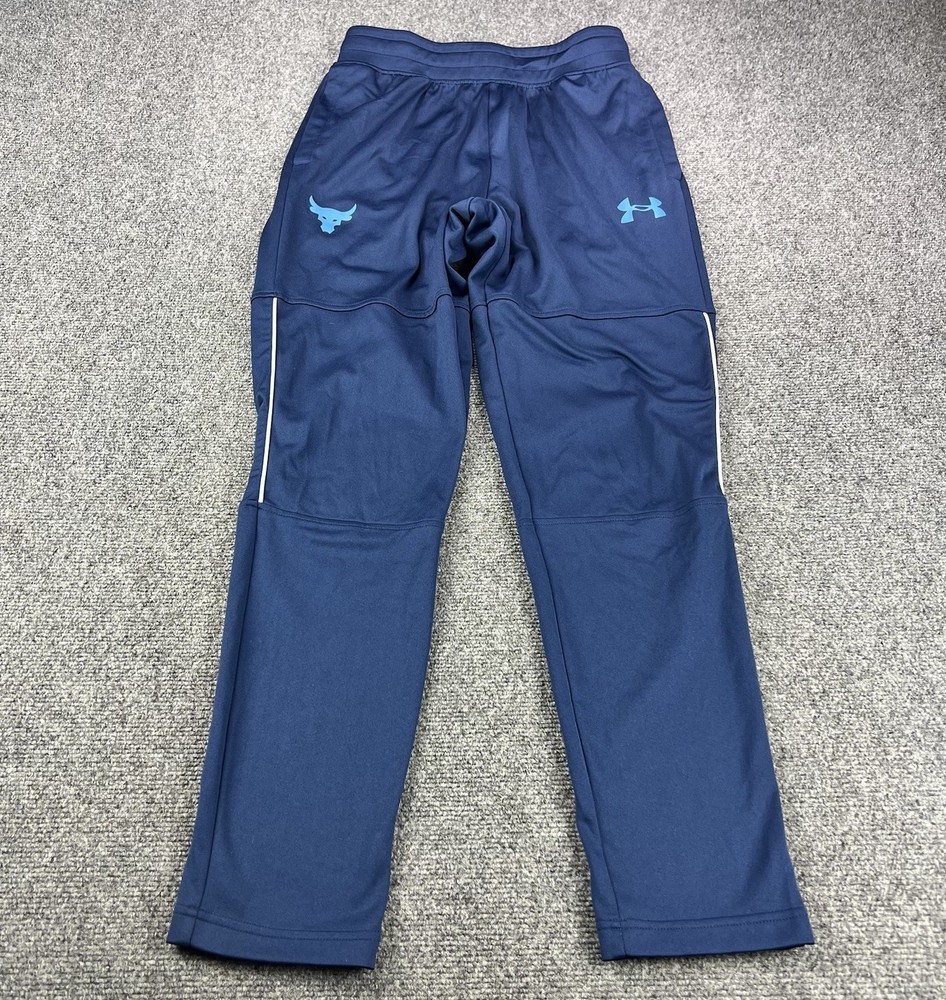 Under Armour Project Rock Jogger Pants Navy Blue Men's Small Gym Run