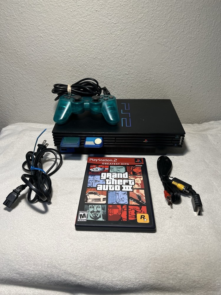 Sony PS2 Console Bundle with Controller Cords HDD SCPH-39001/N Tested Working