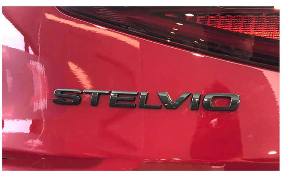 Alfa Romeo Stelvio Logo Emblem Sticker Boot Trunk Rear Badge Black