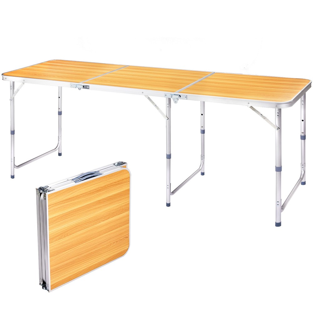 6 Ft Portable Plastic Folding Table for Indoor Outdoor Dining Parties