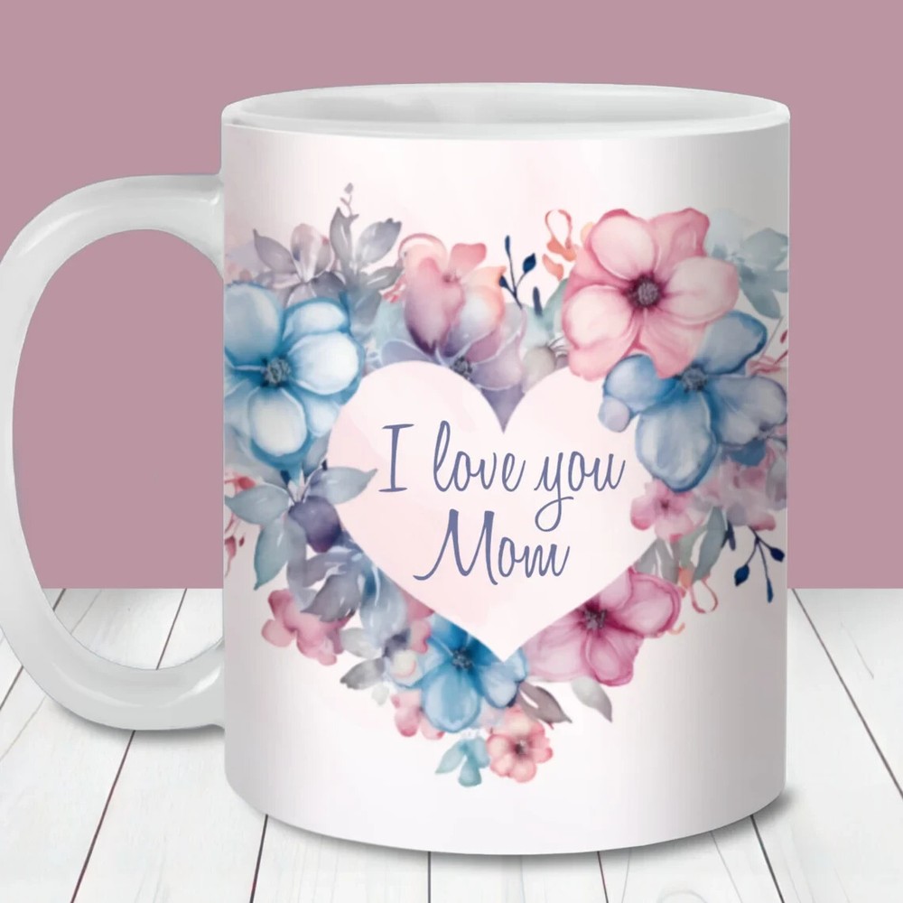 Mother's Day Mug, I Love You Mom 11oz Ceramic with Box