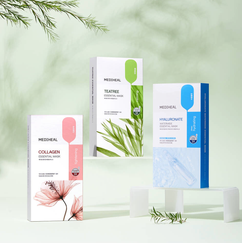 MEDIHEAL 30-Sheet Face Mask Variety Pack with Tea Tree Collagen & Hyaluronic Acid
