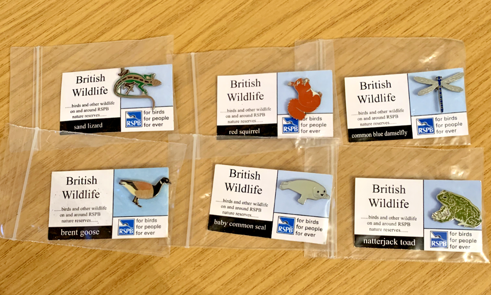 ZB34::   RSPB British Wildlife  Pin badges X 6