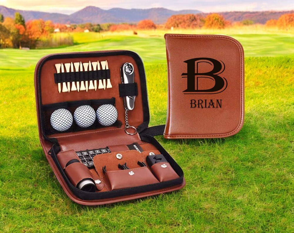 Personalized Leather Golf Tool Kit Set for Men and Women - Gift for Golfers-B5