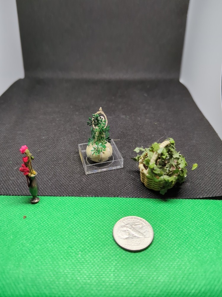 Miniature Dollhouse Accessories Lot of 3 Plants