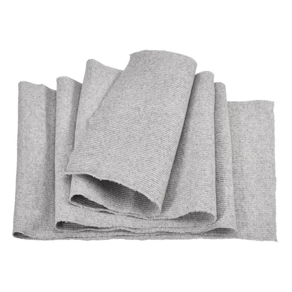 20cmx1m Elastic Cuff Ribbed Trim Cotton Fabric Knitted Ribbed Stretch Band Grey