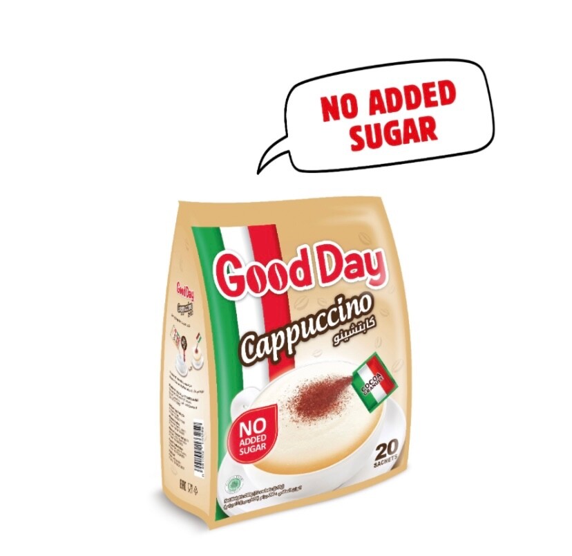 Good Day No-Added Sugar Cappuccino Instant Coffee Bags Sachet 20*25g