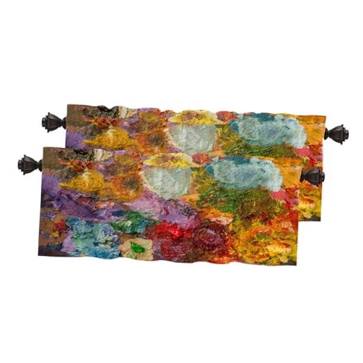 Vibrant Abstract Canvas Art Set - 52x16 Inches - Pack of 2 - Multi-Colored Design