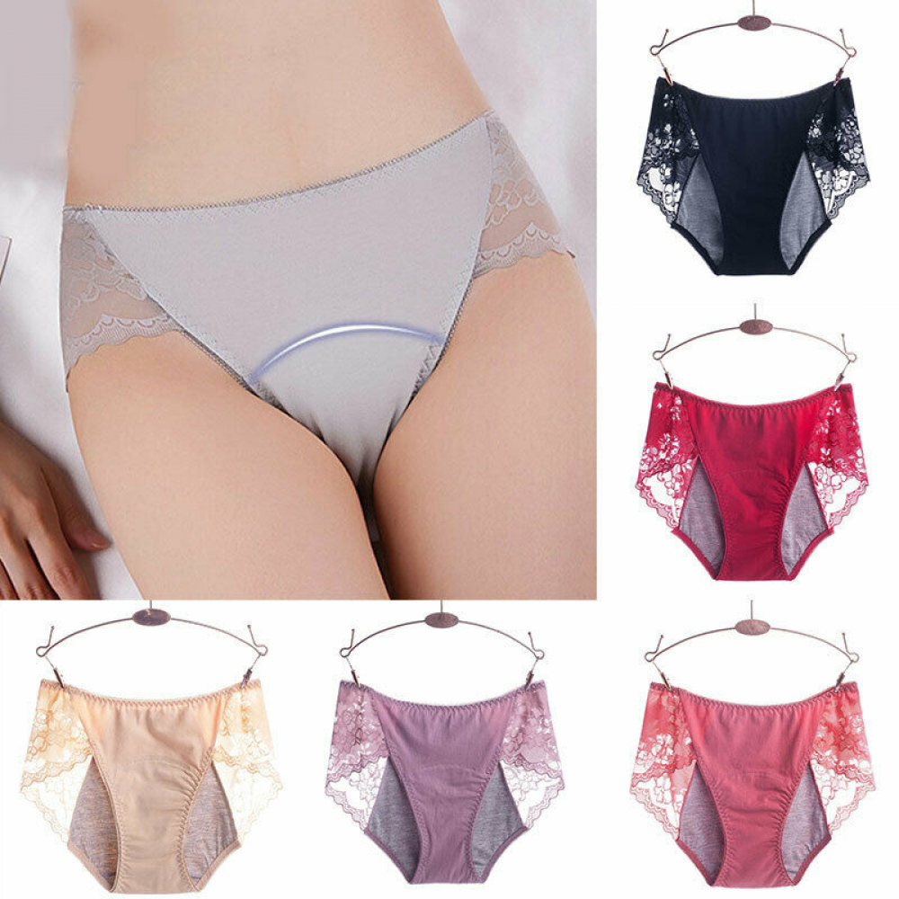 Women’s Anti-Leak Lace Cotton Panties – Comfortable Briefs for Everyday Wear or Gifting