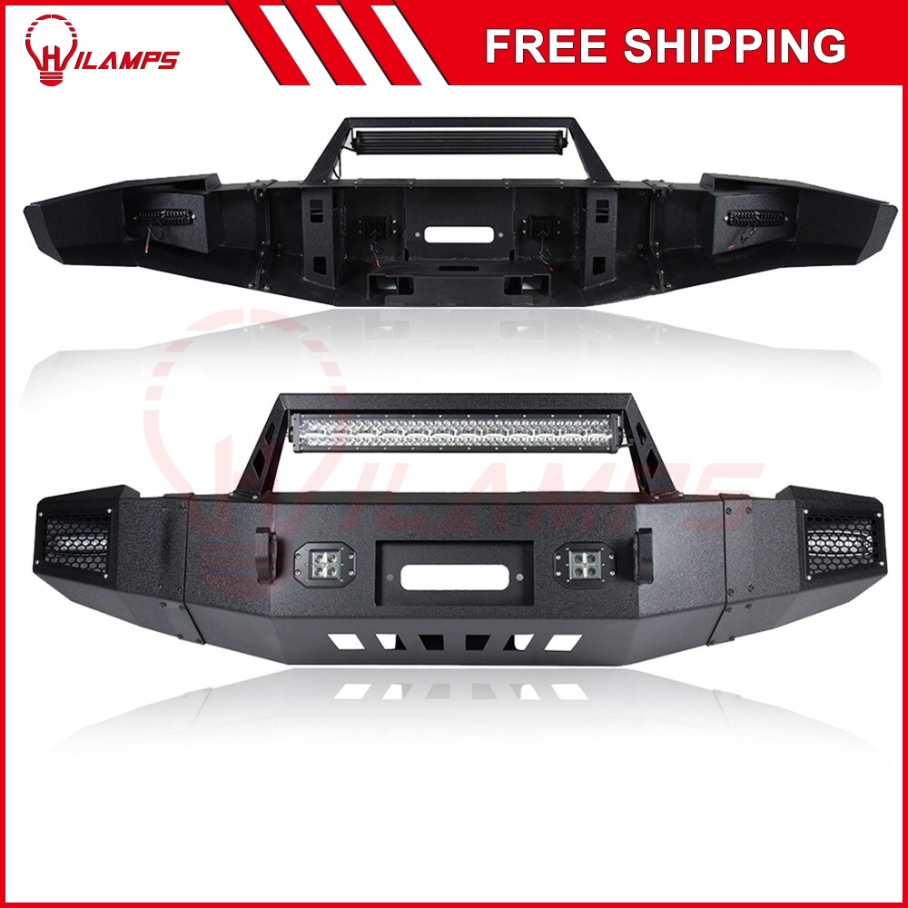 2007-2013 Chevy Silverado 1500 Front & Rear Black Steel Bumper