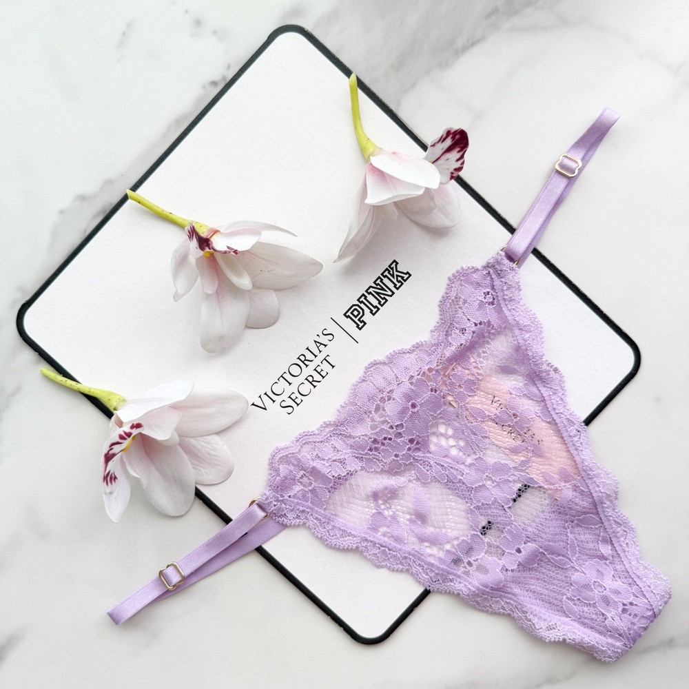 Victoria's Secret Dream Angels Lace Adjustable V-String Panty Silky Lilac