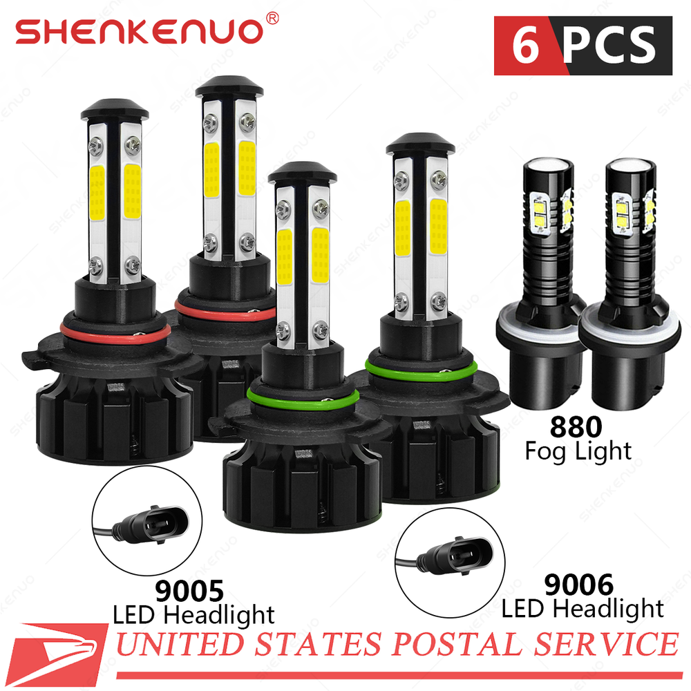 For Nissan Titan 2004-2015 LED Car headlights Bulbs High/Low Beam+ Fog Light KIt