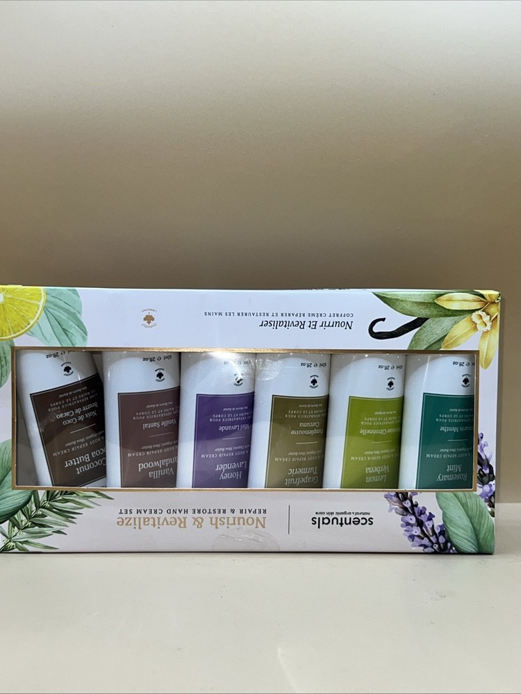 Scentuals Nourish Restore & Repair Hand Cream 6 Piece 2 Oz Opened Box