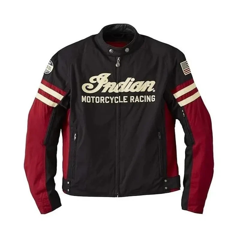 Men's Black Genuine Cowhide Leather Biker Jacket Indian Motorcycle Style