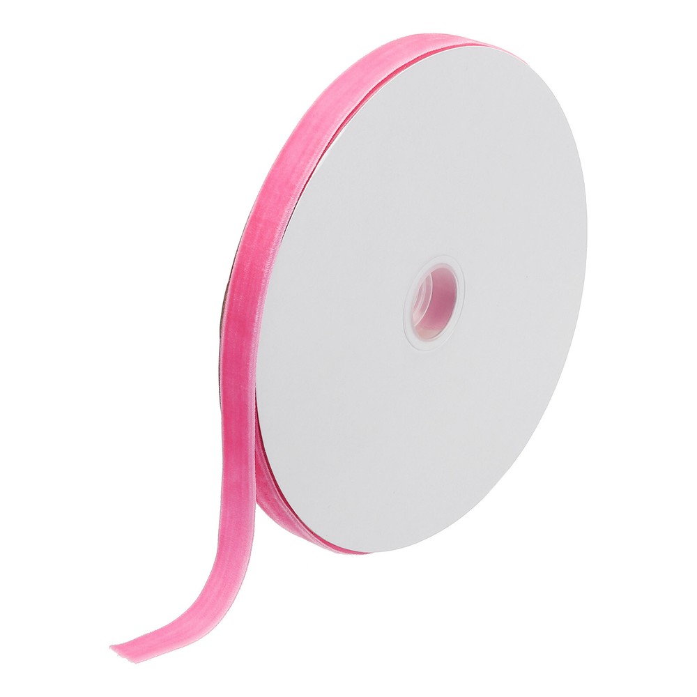 Velvet Ribbon 5/8 Inch x 25 Yard Single Face Spool Silky Velvet Fabric Pink