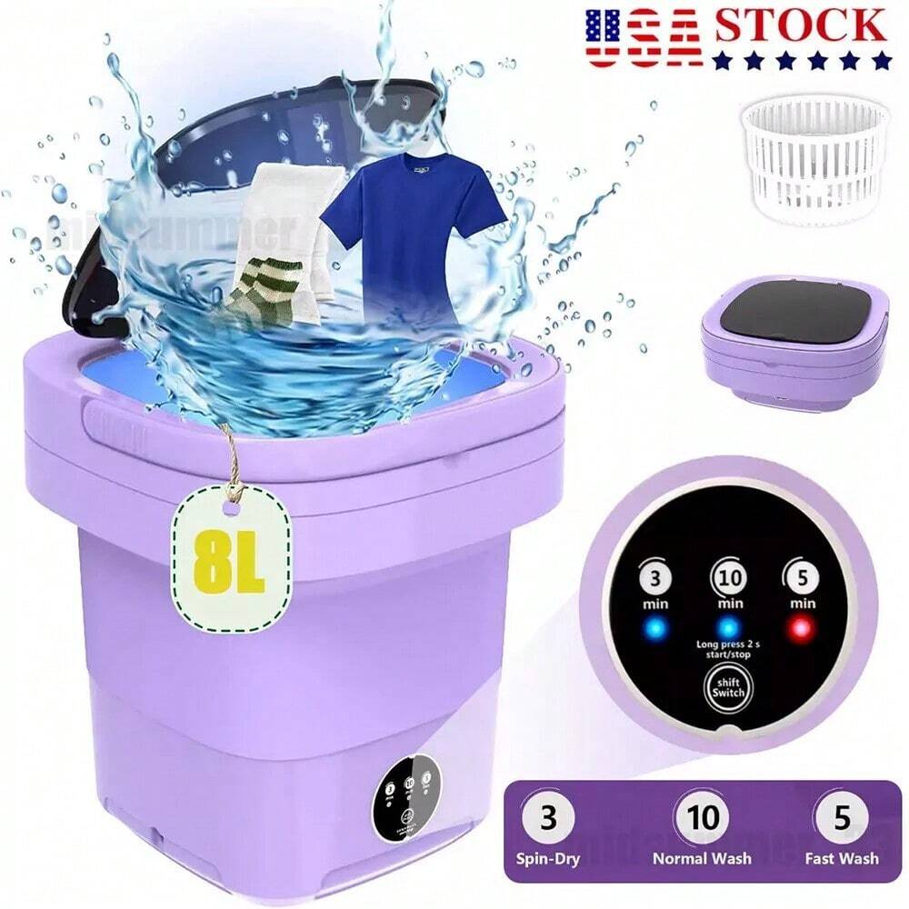 XYGC 8L Portable Foldable Mini Washing Machine Compact Washer