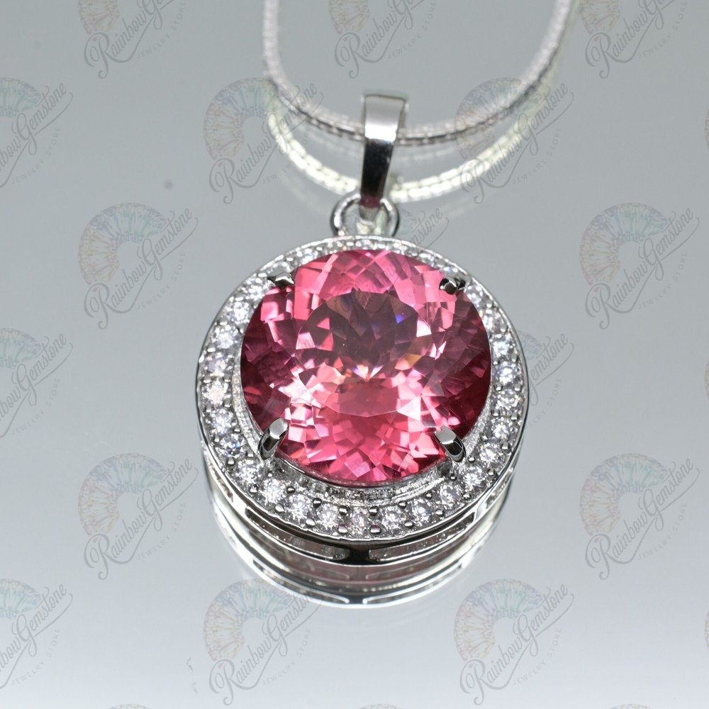 認定天然パッドパラチャ サファイア 48.90ct ジェムストーン 925シルバー ペンダント