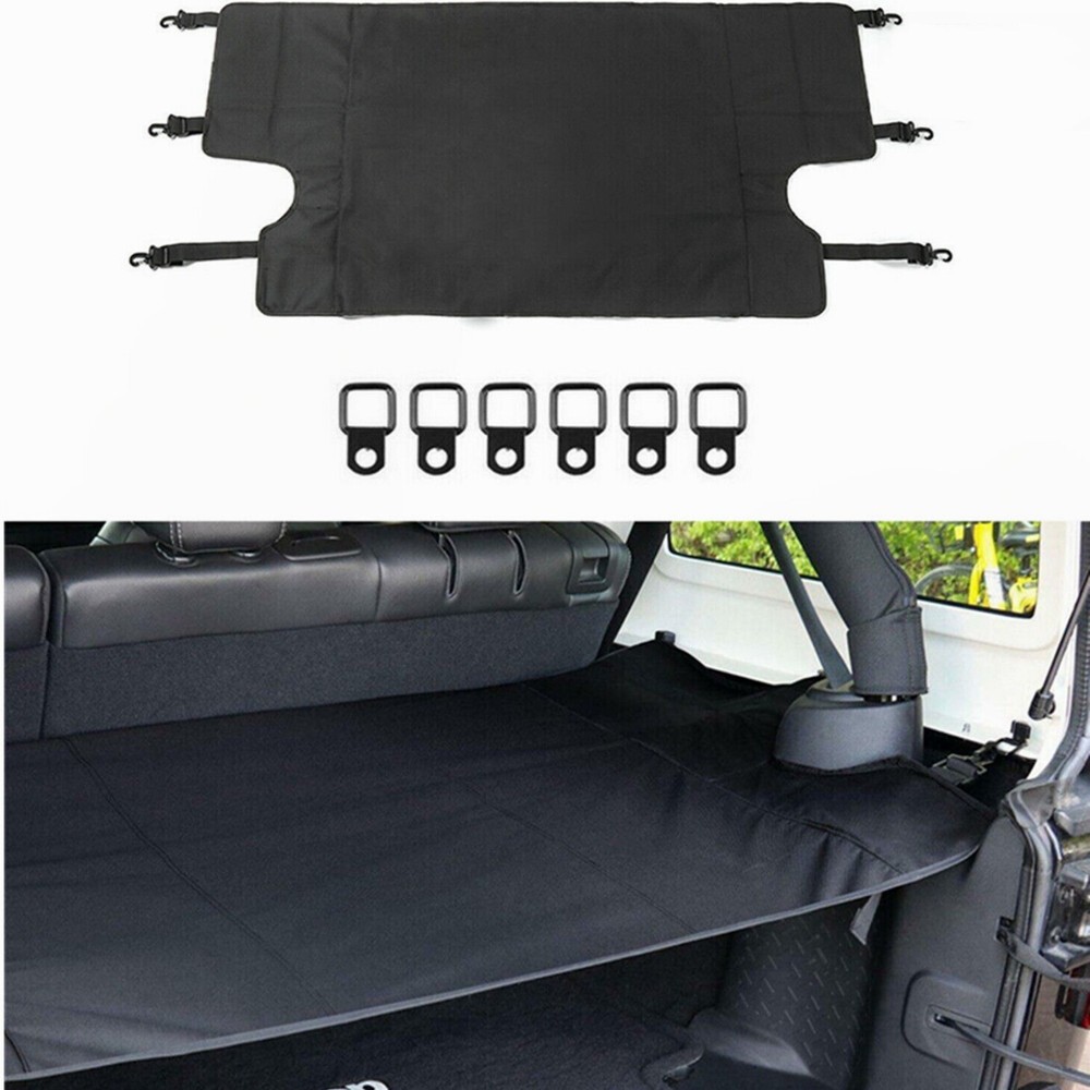 Rear Cargo Cover Trunk Shield Shade for 2007-2018 Jeep Wrangler JK Nylon 4 Door