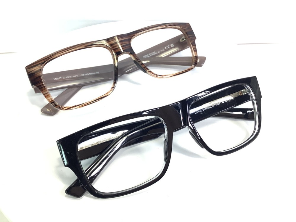 Maui Jim KEAHI 832 Black Gloss Brown Stripe Unisex Eyeglasses Frames Only