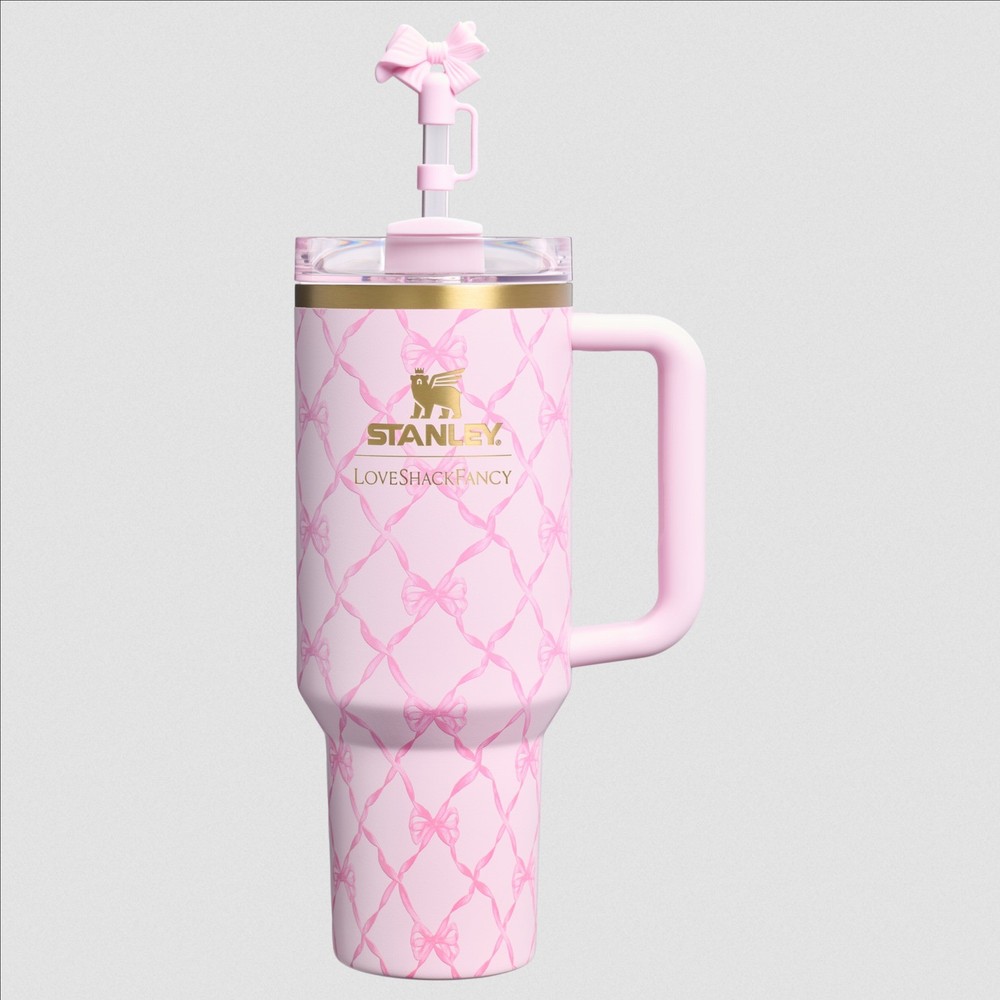 Stanley 40 oz Tumbler LoveShackFancy Baby Bow Pink Peppermint