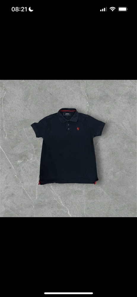 Official Ferrari Polo Shirt – Black with Red Logo – Size L