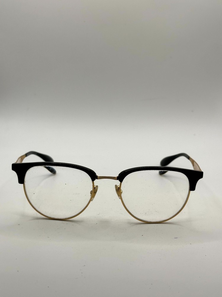 Ray-Ban Optics RB6396 5784 Polished Black On Gold Eyeglass Half Rim FRAMES ONLY