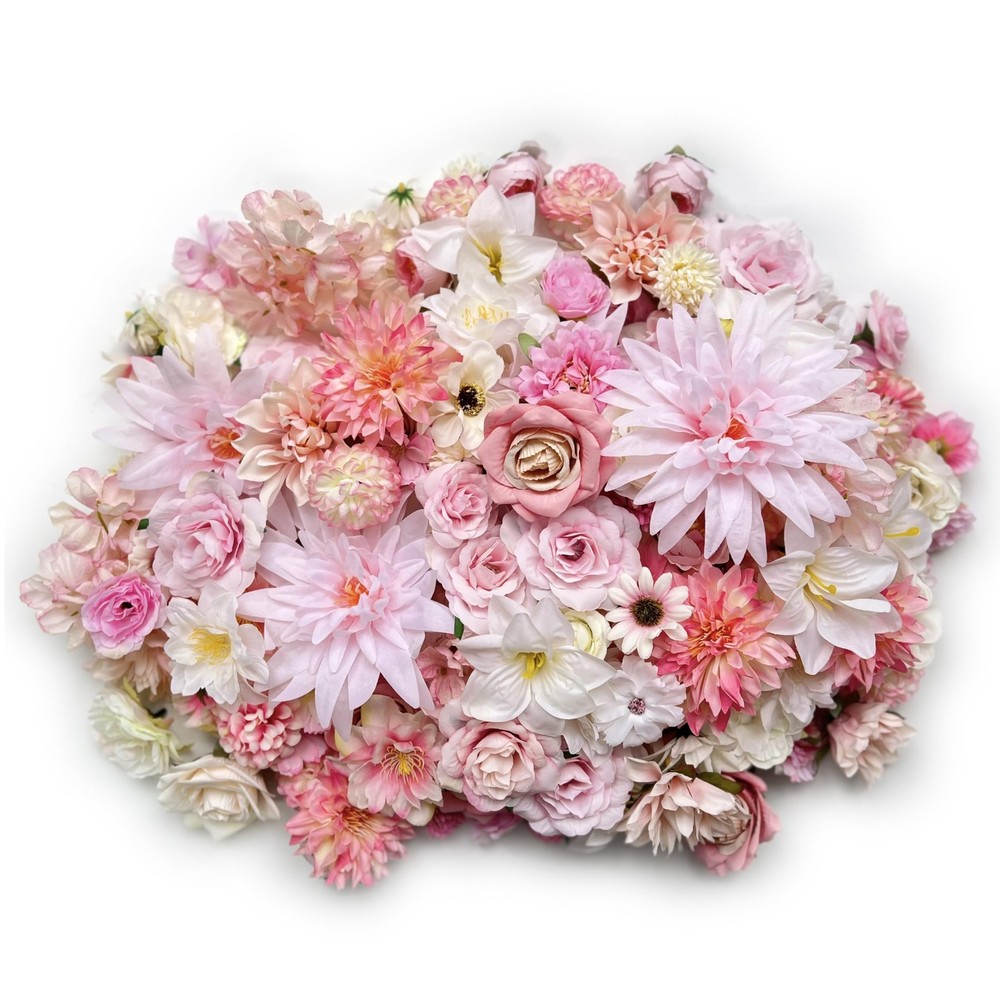 Artificial Pink Flowers Bulk Silk Roses Fake Flowers Heads for Crafts - DIY H...