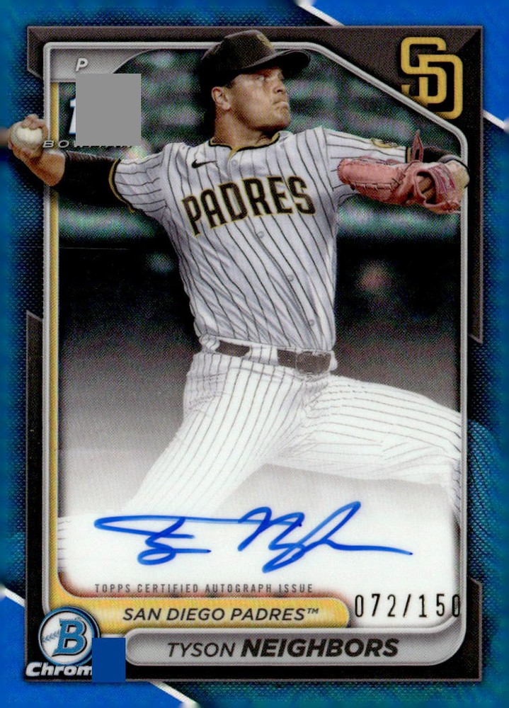 2024 Bowman Chrome Draft Tyson Neighbors Blue Refractor Auto /150