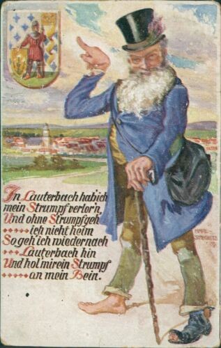 Postcard Lauterbach around 1910 humor caricature (No.9354)