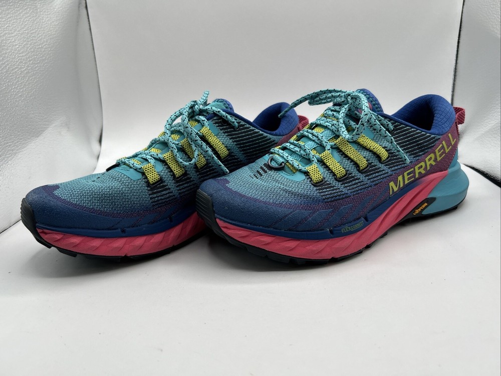 Zapatillas deportivas Merrell Agility Peak 4 Trail para mujer azul rosa J135112 talla 9