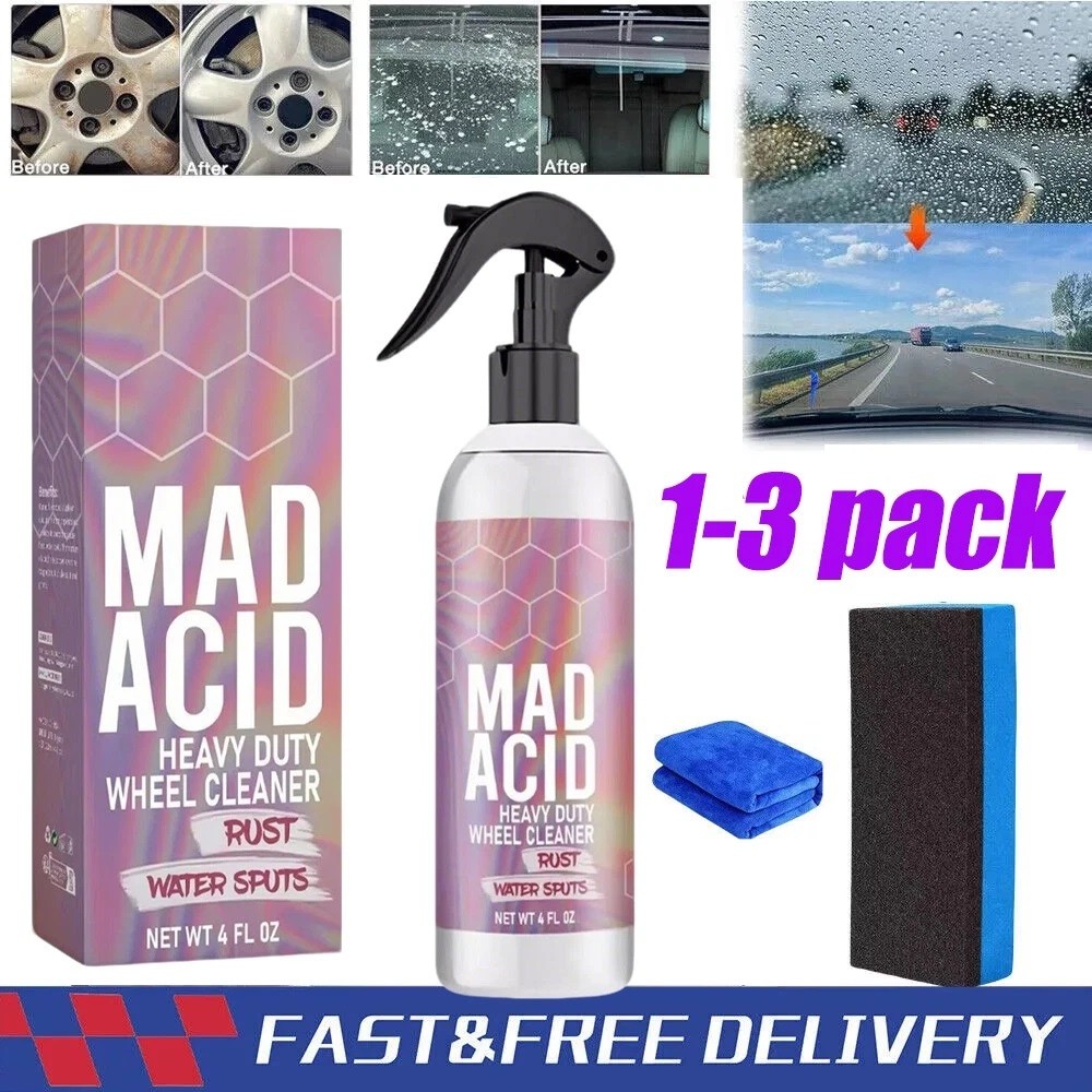 1-3X Mad Acid-Heavy-Duty Wheel Cleaner Water Spot Remover for Cars Glass Cleaner