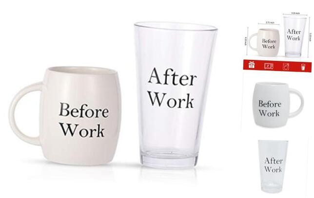 L LIFETIME Coffee Mug Beer Gift Set, Cup Glass Coworkers Women Men Work Beer