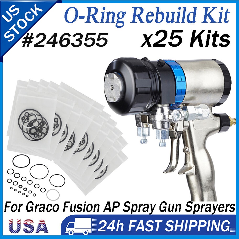 25 Kit Complete O-Ring Rebuild Kits 246355 For Graco Fusion Air Purge AP Spray