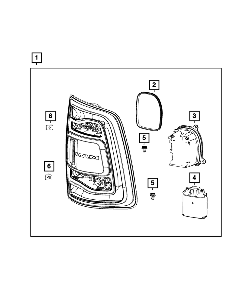 Genuine Mopar Tail Lamp Left 68361721AI