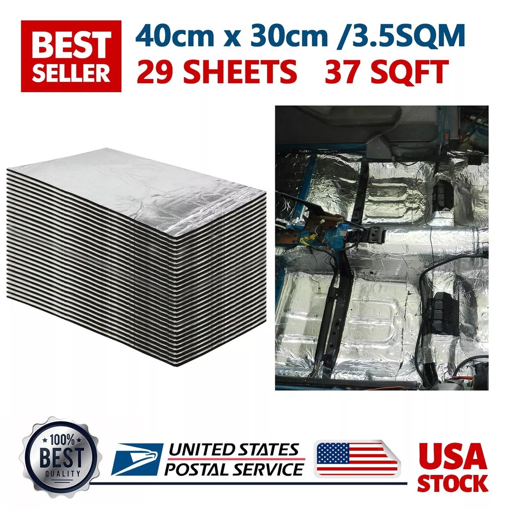 37 sqft Sound Deadener Car Insulation Automote Heating Shield Self-adhesive Mat