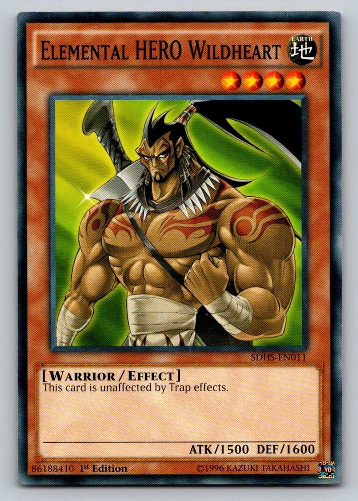 Elemental HERO Wildheart SDHS-EN011 1st Edition Rare Yugioh Card
