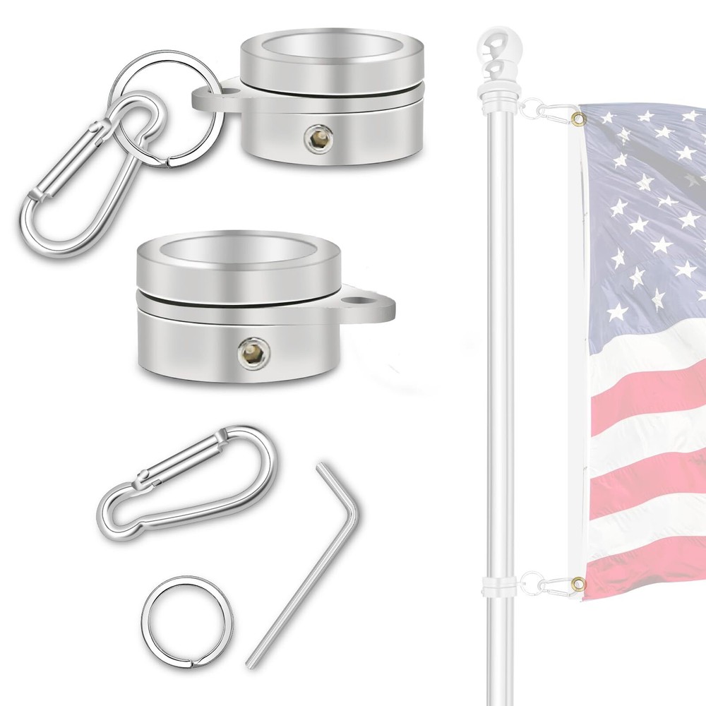 NQ Flag Pole Rotating Rings, Aluminum Alloy Flag Pole Rings, 360 Degree Tangl...