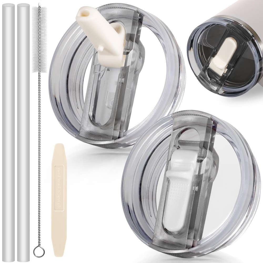 40oz Stanley Cup Flip Straw Lid 2-Pack Leak Proof No Spill Accessories