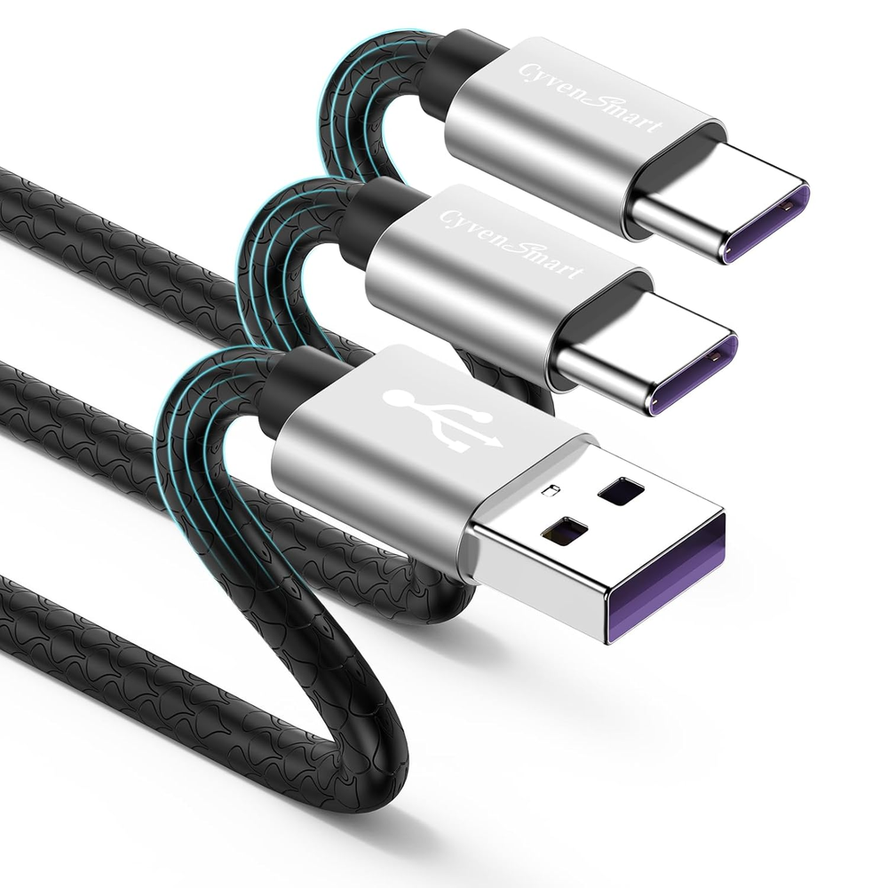10Ft USB-C to USB-A 2.0 Fast Charging Cable 2-Pack
