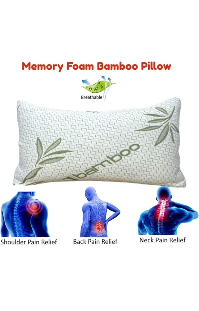 Soft Bamboo Shredded Memory Foam Pillow King Size 2-Pack