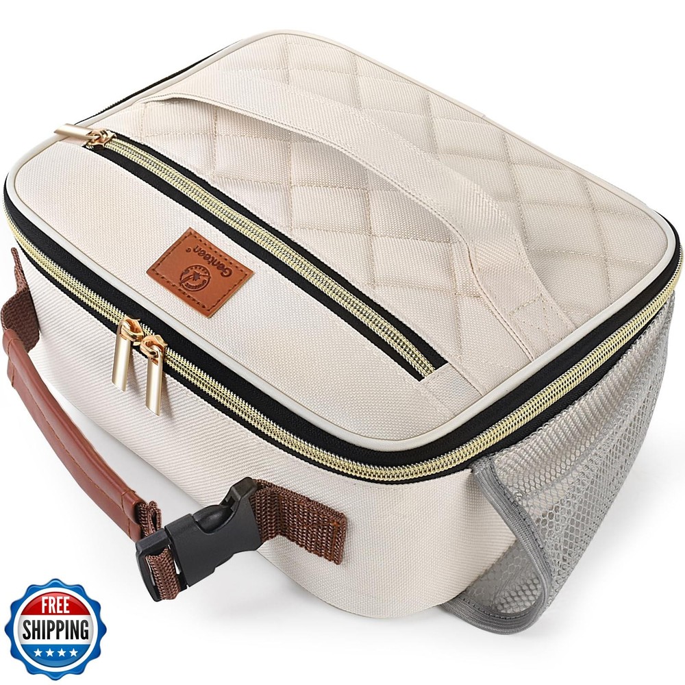 Insulated Zip Lunch Box for Women Adults Girls - Reusable Genteen Lunch Bag