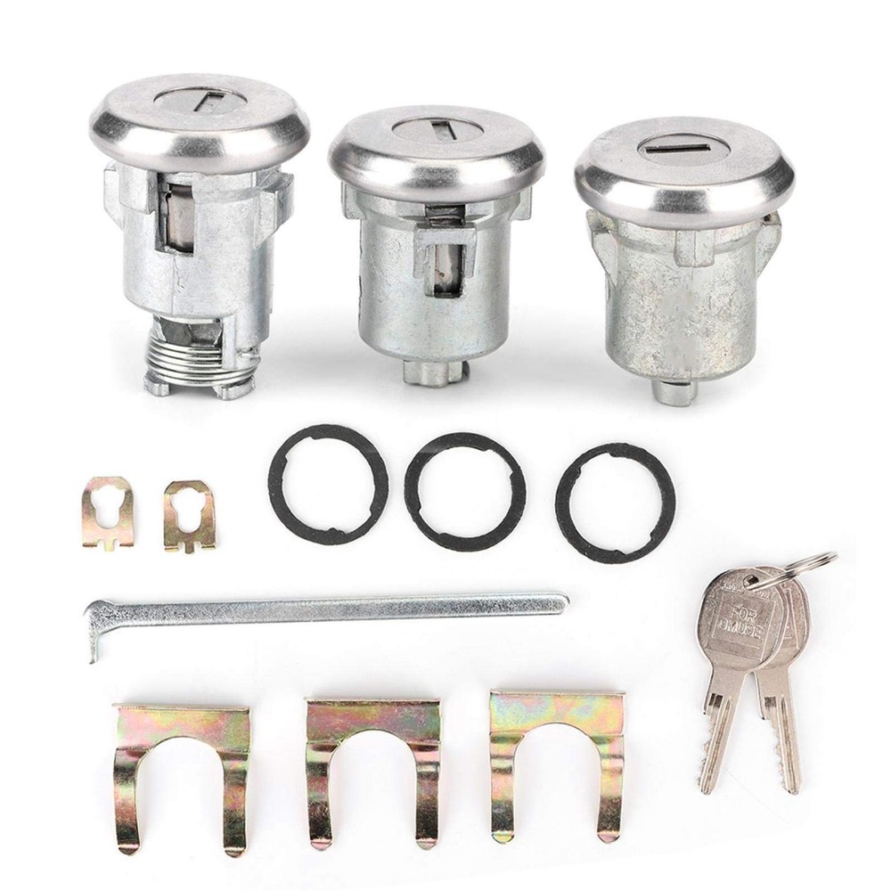 Iron Door Lock Cylinder Replacement Kit 654394765282 for Trunk & Entry Doors