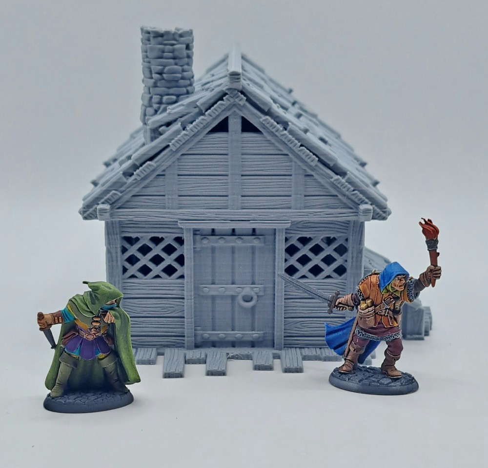 3d Printed Village Hut 28mm | 32mm DnD Miniatures, Tabletop, RPG, War Game