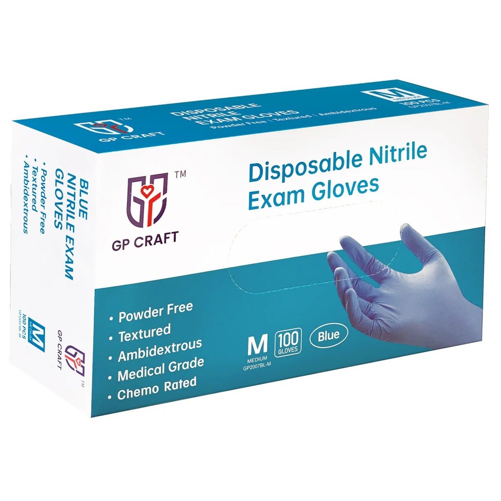 100 Disposable Nitrile Gloves 6 mil Heavy Duty Gloves Cooking Latex Powder Free