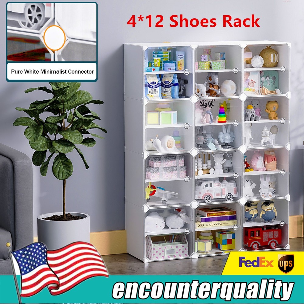 16Pcs Stackable Plastic Shoe Box Organizer for Sneaker Storage