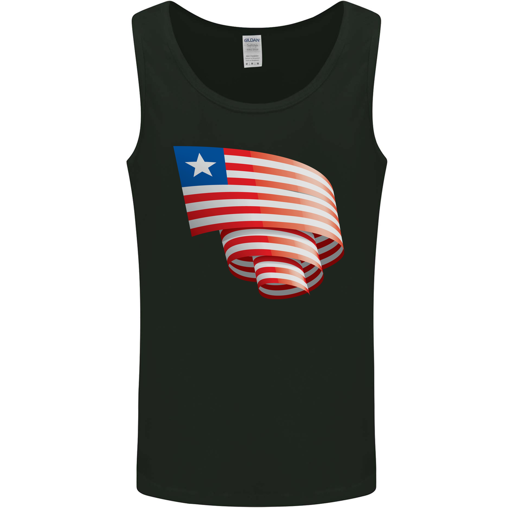Curled Liberia Flag Liberian Day Football Mens Vest Tank Top